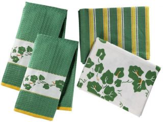 Corelle Callaway Ivy Green Kitchen 2 Waffle Weave Hand 2 Dish Towels