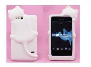  smile Charming Cat Soft Silicone Cover Case for Sony Xperia Go ST27i