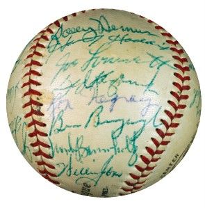 1956 Phillies Team 25 SIGNED ONL Giles Baseball CASEY STENGEL