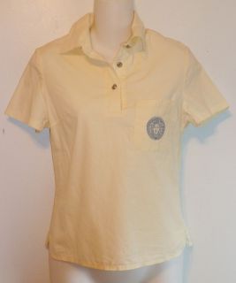 Gianni Versace Medusa Light Pale Yellow Golf Polo Cotton Shirt Sz S