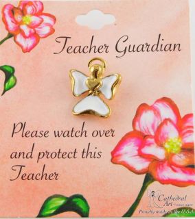 14kt Gold EP Teachers Guardian Angel Clutch Pin