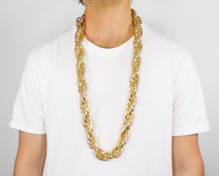 40 Heavy Rope Gold Pimp Chain Old School Rapper Run DMC Costume Bling