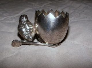 Victorian Barbour Silverplate Figural Chick Egg Toothpick
