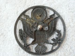  US Air Force Sterling Silver Eagle Crest Insignia Hat Badge Pin