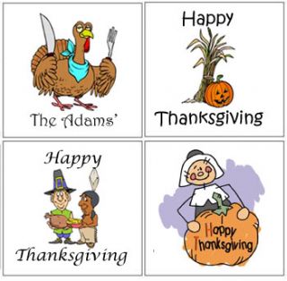 12 Thanksgiving Party Gift Stickers Labels Favors Tags