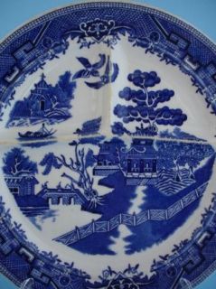 Shenango Blue Willow Divided Grill Plate Restaurant Ware