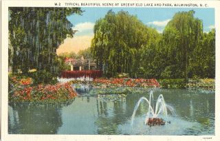 Postcard Greenfield Lake and Park Wilmington