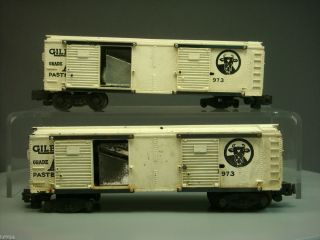  OF 2 AMERICAN FLYER S GAUGE 973 GILBERTS OPERATING MILK CAR FOR PARTS