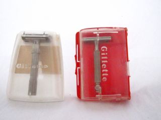 Vintage Gillette Safety Razors Lot of 2 with Cases