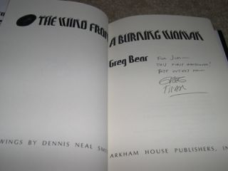 Signed Wind from A Burning Woman Greg Bear HCDJ 1st 1982