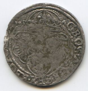 hammered Poland 6 grosz groschen Sigismund III 1625 silver silber