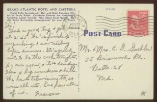 070508 Grand Atlantic Hotel Ocean Grove NJ Postcard 1954