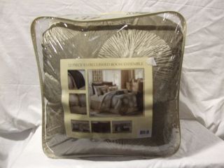 Sloane Chocolate Beige Grey 12P King Comforter Set