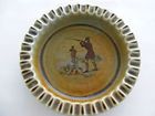  Hunting with Dogs Wade Porcelain Green Ash Tray Ireland Wade Co Armagh