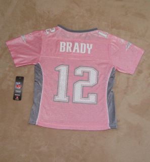   Patriots Tom Brady Girls Pink Football Jersey Size Med 5 6 New 5T