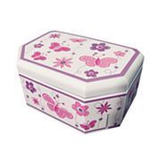 Girls Mele Floral Butterfly Musical Jewelry Box Pink Multi Brand New