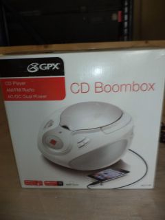 AUDIO GPX BC111W BOOMBOX CD PLAYER AM FM RADIO  READY FOR IPOD