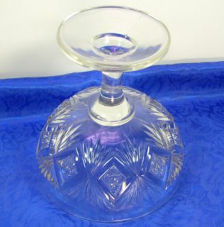 Bryce Higbee Glass Sheaf & Diamond 8 Compote Footed Bowl EAPG Early