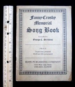 Crosby Memorial Song Book of Gospel Hymns Protestant Hymnal