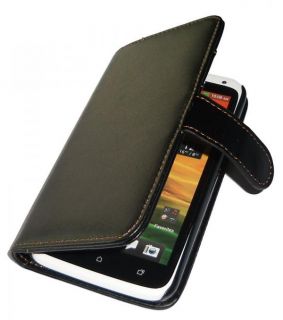 Premium Wallet Leather Case for HTC ONE X / ONE XL Cover + Free Screen