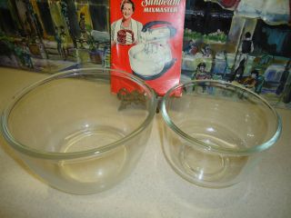 Sunbeam Mixmaster Replacement Glass Mixing Bowl Set Pre Owned