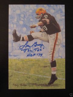 JSA Lou Groza Signed Cleveland Browns Goal Line Art Card