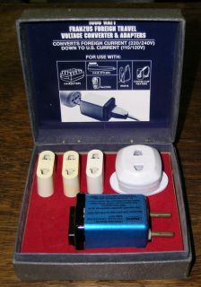 Foreign Travel Electric Converter & Adapter Set by Franzus In Box with