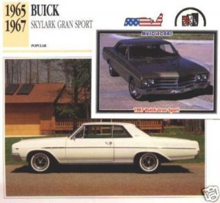 1965 65 1967 67 Buick Skylark Gran Sport GS Collectible Collector