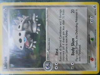 Pokemon card Lairon, from Ex Legend Maker set, card # 38/92