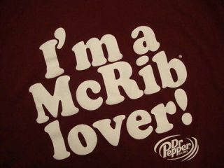 Dr Pepper soda pop McDonalds Im a McRib Lover T Shirt L