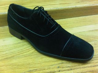 Men Calvin Klein Glendon Captoe Shoes F4475 Black Suede