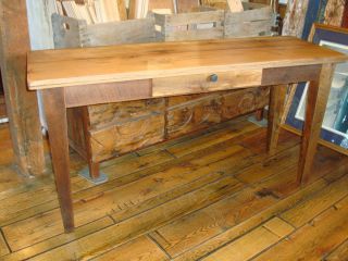 Oak Reclaimed Desk Table Console W Drawer White Washed Barnwood