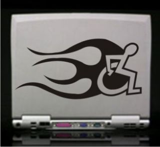 handicap flames vinyl decal sticker car truck laptop