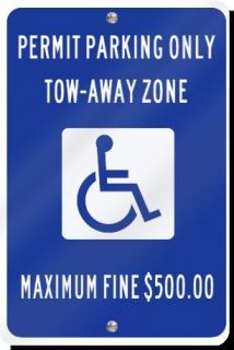Georgia Permit Parking Only Handicap Sign