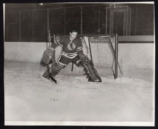 1961 Glenn Hall Blackhawks Goalie Action Hockey Photo