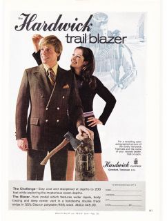 Original Print Ad 1970 the HARDWICK trail blazer Scuba Diving CLOTHES
