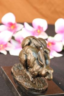 Hot Cast Hand Made Running Hare Hares Bronze Marble Sculpture Vienna