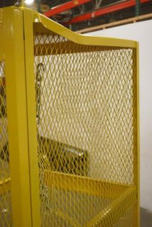 Global Industrial Cylinder Storage Mesh Yellow Cabinet 31 in x 39 x 71