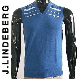 NWT J Lindeberg Lynfa Top Stripe Merino C752 Blue