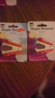  RED STAPLE REMOVER, CHARLES LEONARD PRODUCTS NICKEL PLATED JAWS
