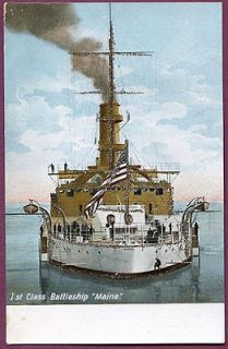 1900s PC Battleship BB 10 USS Maine   Original Leighton Postcard