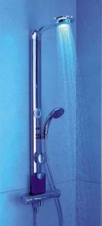 Hansa Twister Rain Shower Tower with LED Chromatherapy Lighting and