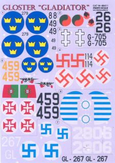 Print Scale Decals 1 48 Gloster Gladiator Fighter