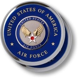 United States Air Force Hap Arnold Wing Chrome Coaster 2 PC Set w