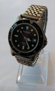 Mens Retro Divers Watch Montine with SS Rice Strap RARE Example 1986