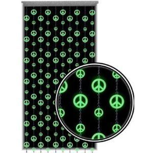Glow in The Dark Beaded Curtain Peace Signs