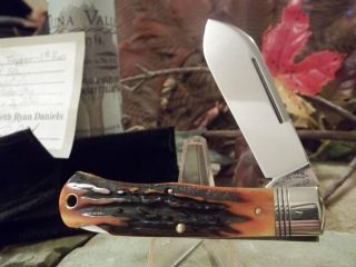 GREAT EASTERN TUNA VALLEY CUTLERY AMBER STAG LOCKBACK KNIFE 1 OF 50
