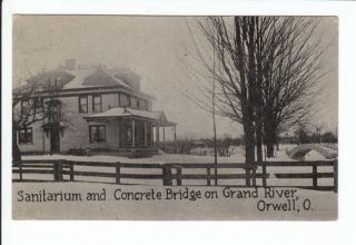 View of the Sanitarium and Concrete Bridge on Grand River at Orwell