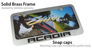 GMC Acadia Chrome Brass License Plate Frame
