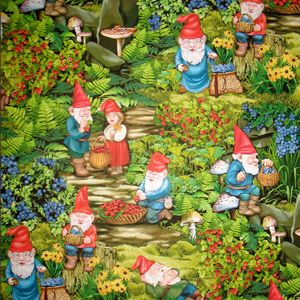 Q14 Retro Gnome Kitsch Berry Fruit Quilt Cotton Fabric
